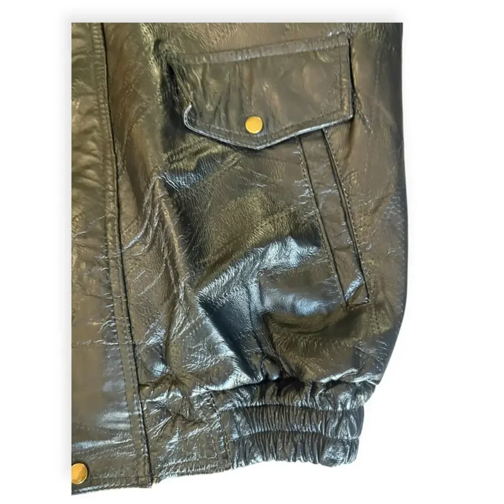 Vtg 90s Leather Oversized Bomber Jacket 3X Grunge Western Patchwork Streetwear